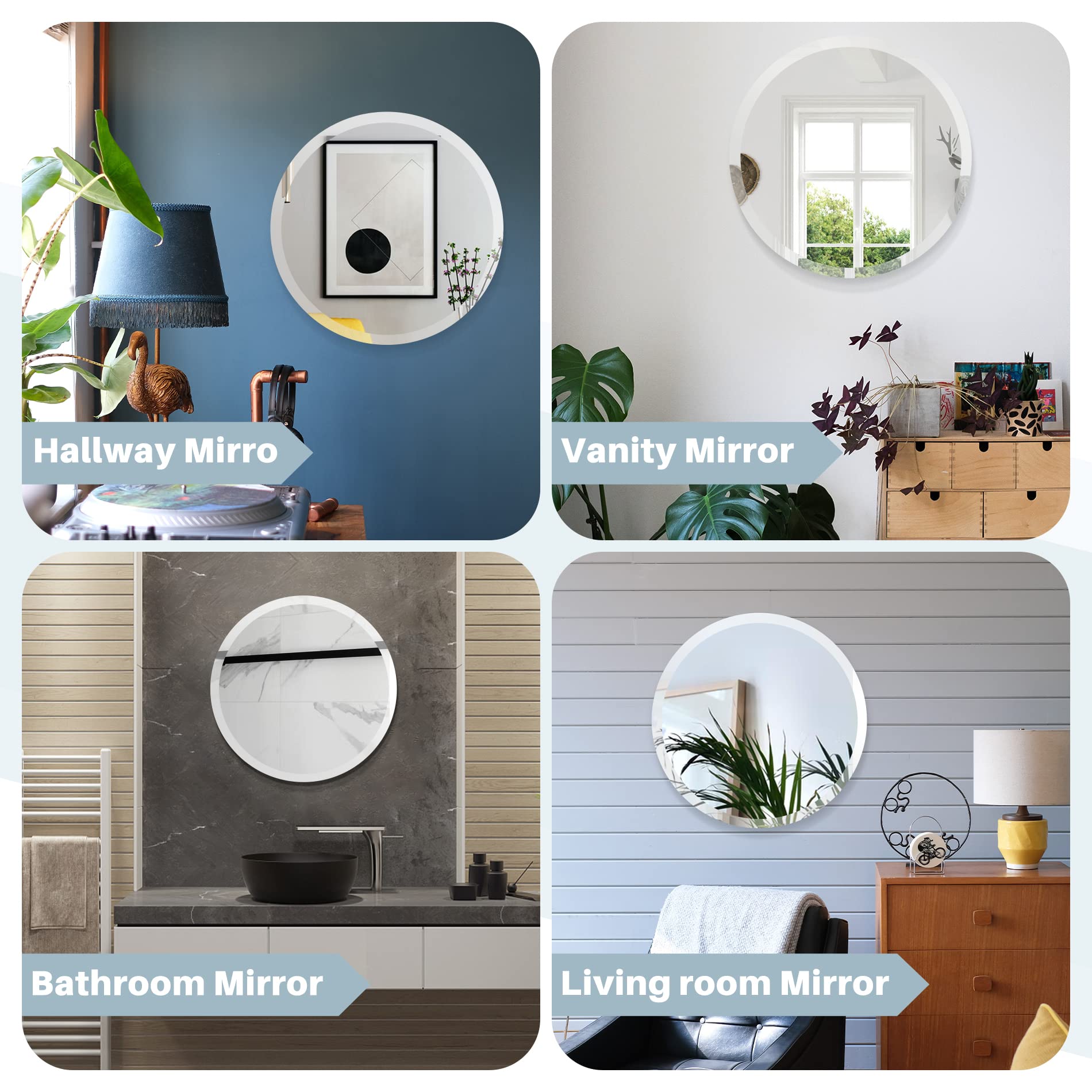 Amazon.co.jp: Space Art Deco、面取りフレームレスラウンドウォール